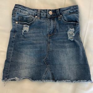 Joe’s distressed denim miniskirt